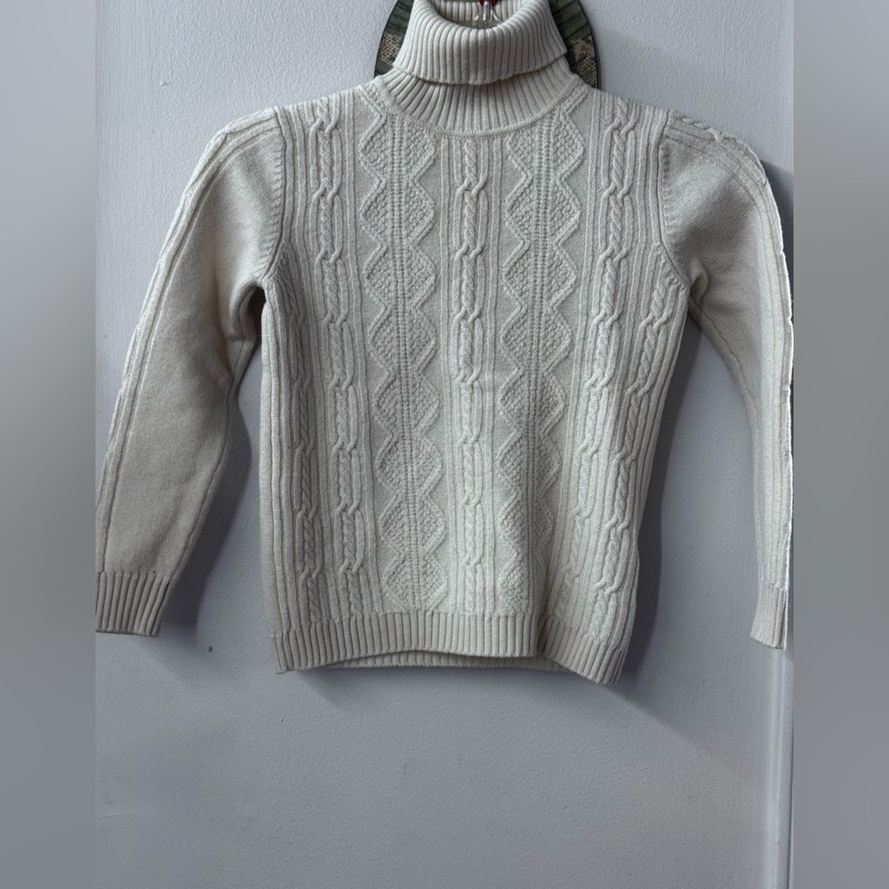 Gucci Ivory Turtleneck Cable Knit Sweater